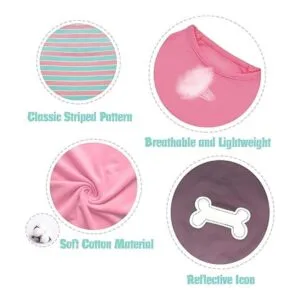 KYEESE Paquete de 2 camisas de perro de algodón a rayas_7