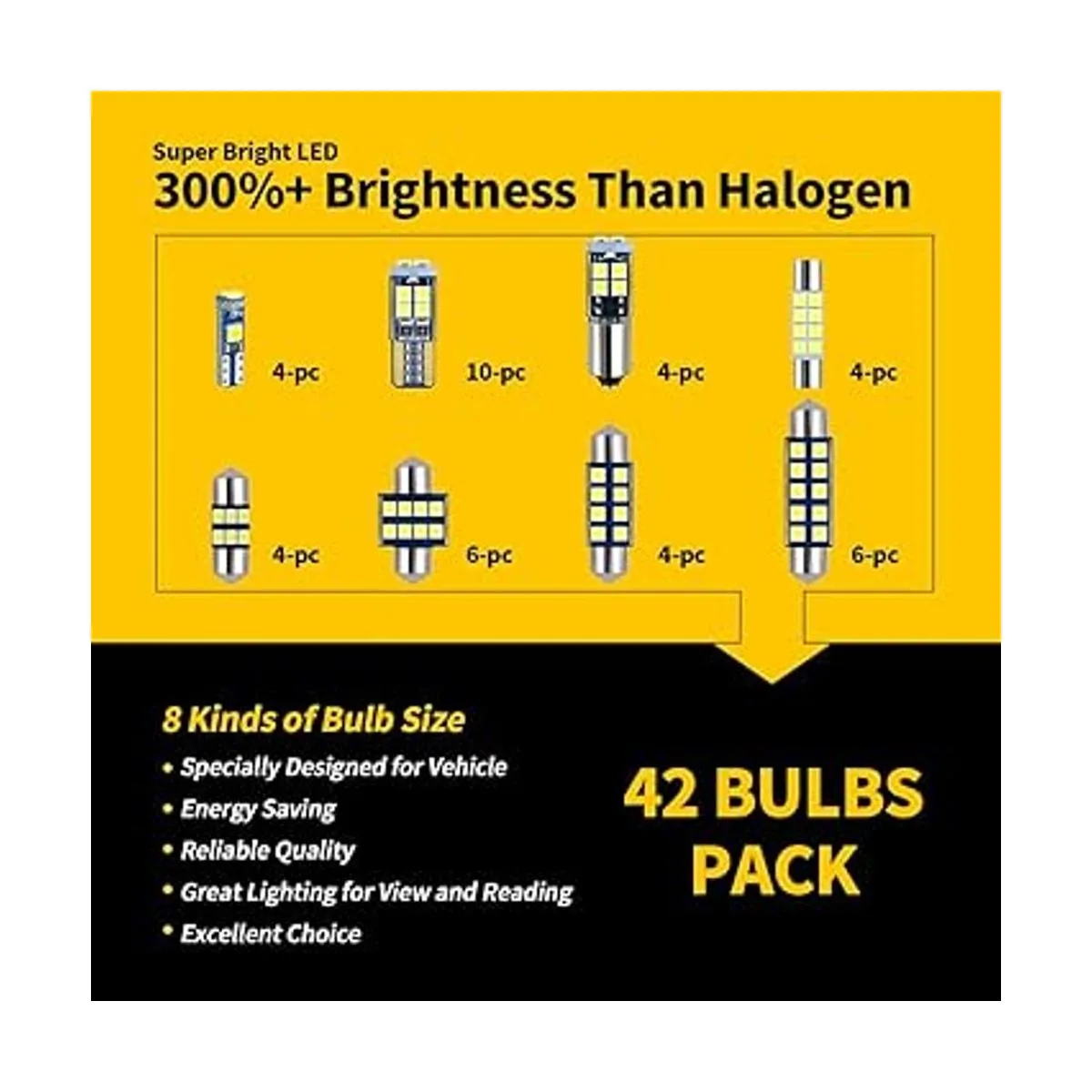 EBAIFUN Paquete de 42 bombillas LED blancas de 12 V DE3175_5