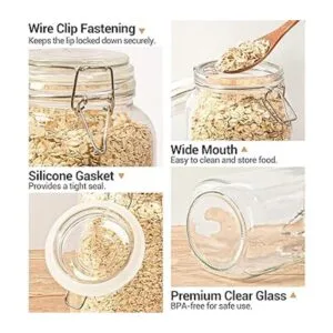 ComSaf Juego de 3 recipientes de vidrio herméticos con_3