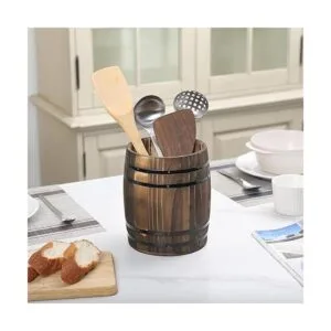 MyGift Utensilios de cocina con diseño de barril de vino_3
