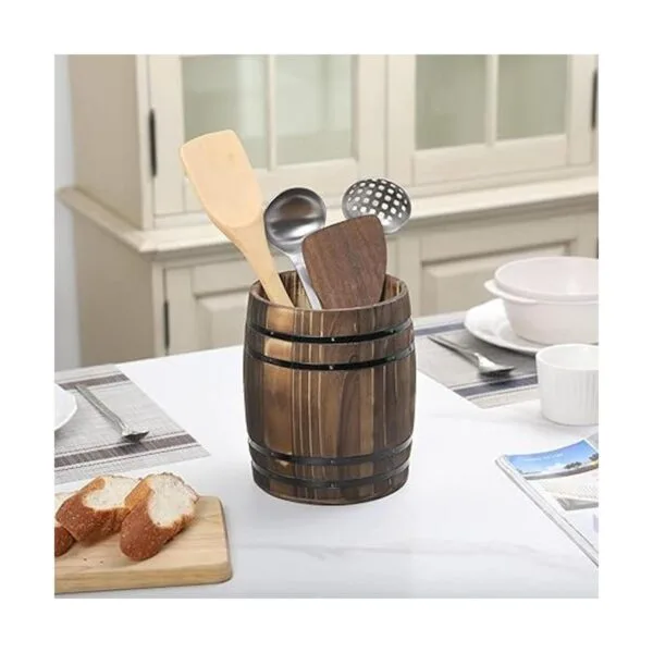 MyGift Utensilios de cocina con diseño de barril de vino_3