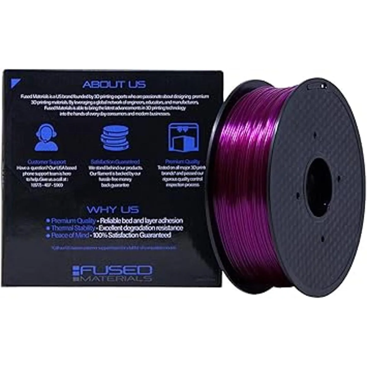 Fused Materials Filamento para impresora 3D PETG morado_2