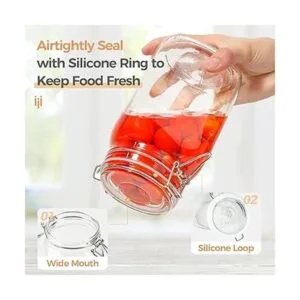 ComSaf Juego de 3 recipientes de vidrio herméticos con_4