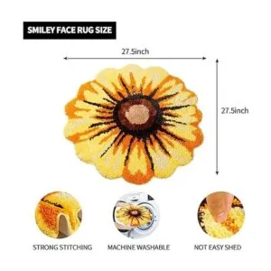Alfombra de girasol de 27.6 pulgadas bonita forma de_3