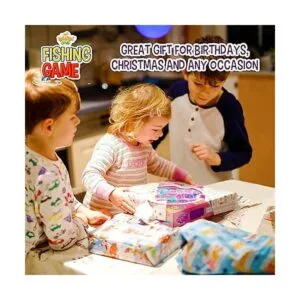 Juego de pesca 21 peces 4 postes y tabla giratoria con_6