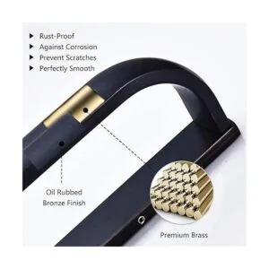 WINCASE Toallero de bronce anillo de toalla de mano de_4