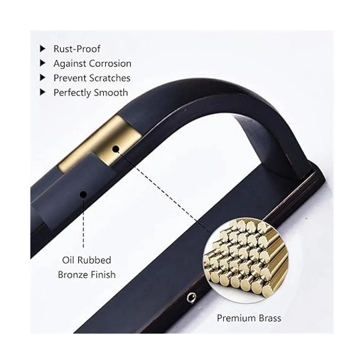 WINCASE Toallero de bronce anillo de toalla de mano de_4