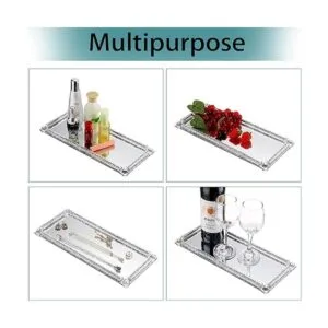 JUXYES Bandeja de maquillaje cosmético con diamantes_5