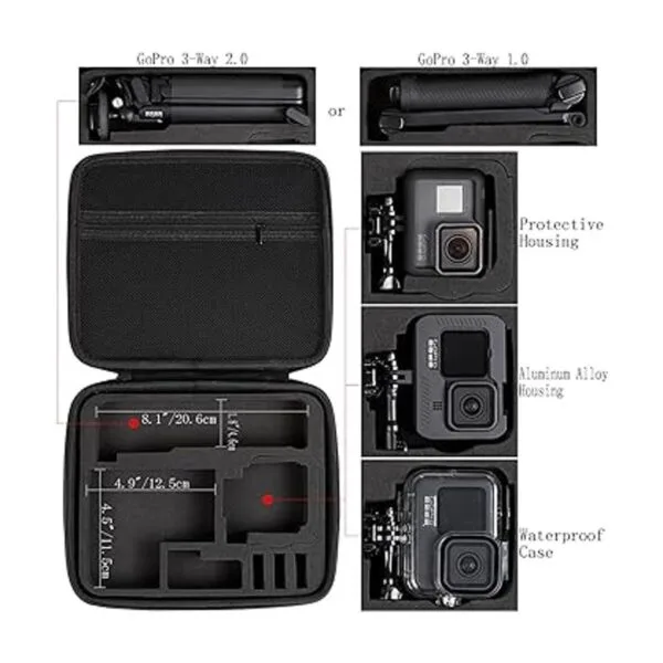 Funda rígida para cámara de acción plateada GoPro Hero_5