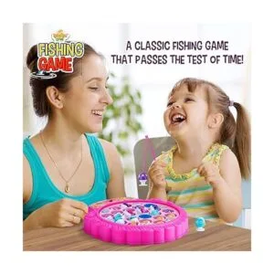 Juego de pesca 21 peces 4 postes y tabla giratoria con_5