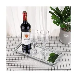 JUXYES Bandeja de maquillaje cosmético con diamantes_7