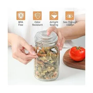 ComSaf Juego de 3 recipientes de vidrio herméticos con_5