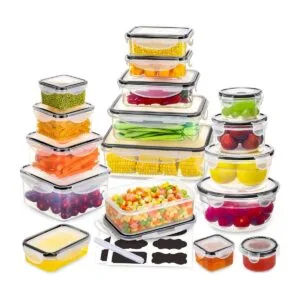 Juego de 34 recipientes de almacenamiento de alimentos con_1