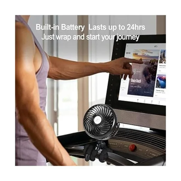 Clip on Fan for Exercise BikeTread Rechargeable Battery_4