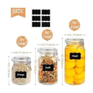 ComSaf Juego de 3 recipientes de vidrio herméticos con_2