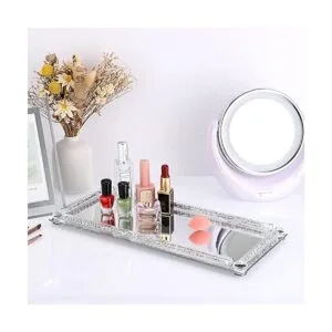 JUXYES Bandeja de maquillaje cosmético con diamantes_6