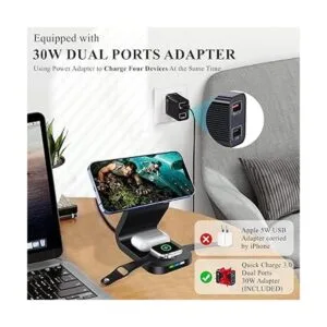 Soporte de cargador inalámbrico magnético 3 en 1 estación_4