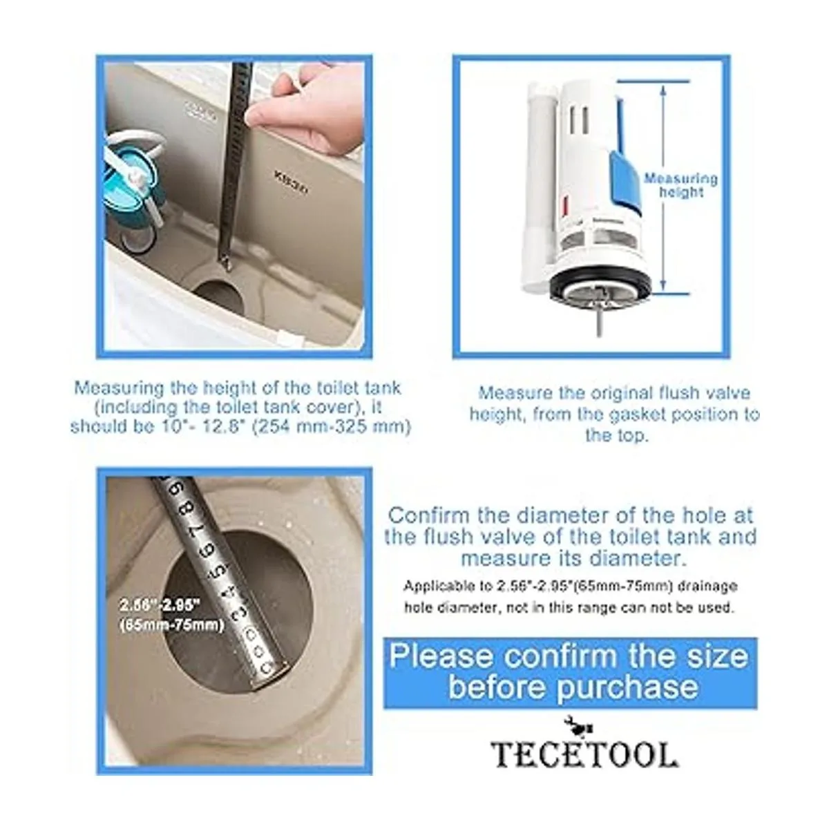 Kit de reparación de inodoro de 2 pulgadas válvula de_6