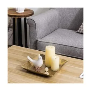 MyGift Bandeja cuadrada de latón envejecido con_3