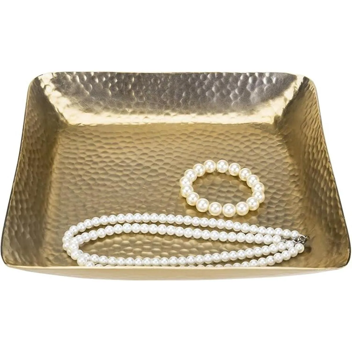 MyGift Bandeja cuadrada de latón envejecido con_7