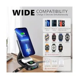 Soporte de cargador inalámbrico magnético 3 en 1 estación_5