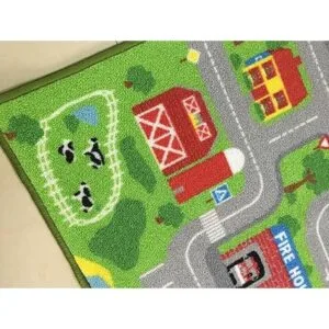 City Street Map Alfombra para niños con carreteras_2