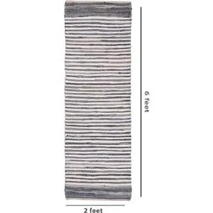 HOMEMONDE Alfombra de área de 2 x 6 pies hecha a mano de_7