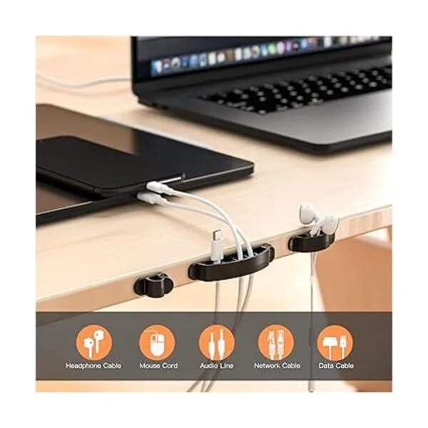 Caja de gestión de cables paquete de 3 con 16 clips de_6