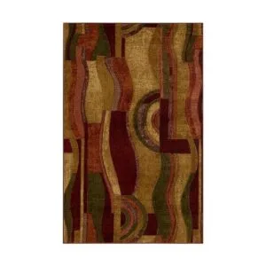 Mohawk Home New Wave Picasso Alfombra abstracta de vino_3