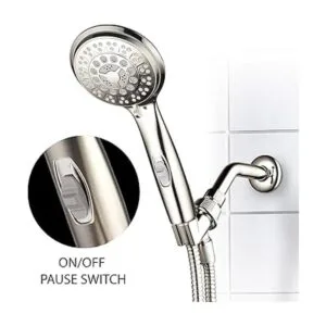 hotelspa 9setting Lujo níquel cepillado ducha de mano con_2