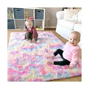 Ompaa Alfombra suave y esponjosa de arcoíris para niños_1