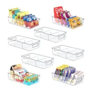 Clear Plastic Food Storage Organizer Bins8 Pack Pantry_1