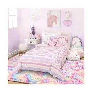 Ompaa Alfombra suave y esponjosa de arcoíris para niños_4