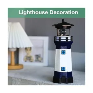 Faro con torre de luz giratoria luces LED decorativas_2