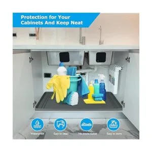 Under Sink Mats for Kitchen Waterproof Cut to Fit Under_5