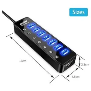 Hub USB 3.0 alimentado divisor de concentrador de datos_6