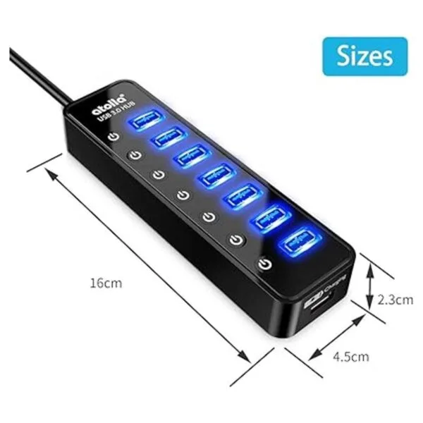 Hub USB 3.0 alimentado divisor de concentrador de datos_6