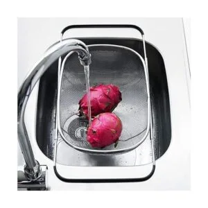 Suwimut Paquete de 2 coladores ovalados sobre el fregadero_6