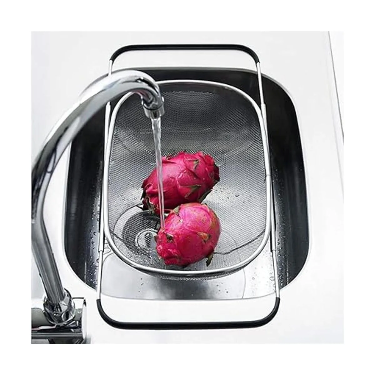 Suwimut Paquete de 2 coladores ovalados sobre el fregadero_6