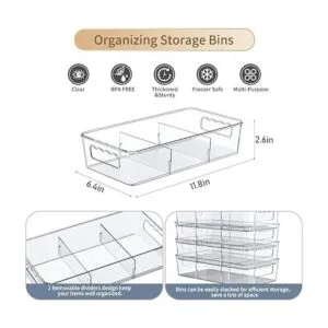 Clear Plastic Food Storage Organizer Bins8 Pack Pantry_2