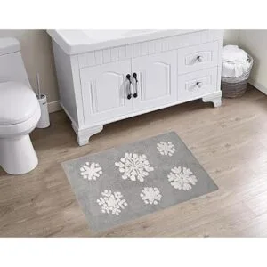 Alfombra cuadrada de copos de nieve de búfalo absorbente_2