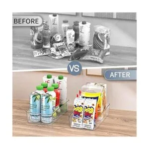 Clear Plastic Food Storage Organizer Bins8 Pack Pantry_3