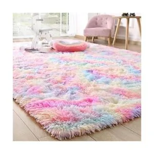 Ompaa Alfombra suave y esponjosa de arcoíris para niños_7