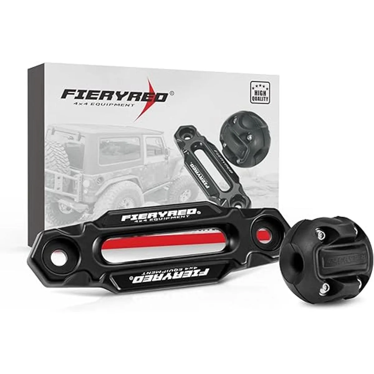 FIERYRED Winch Hawse Fairlead Kit de tapón de goma de_1