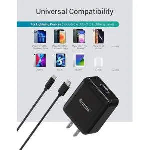 Quntis Cargador rápido para iPhone 2 unidades adaptador_5