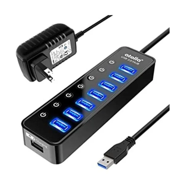 Hub USB 3.0 alimentado divisor de concentrador de datos_1