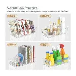 Clear Plastic Food Storage Organizer Bins8 Pack Pantry_5