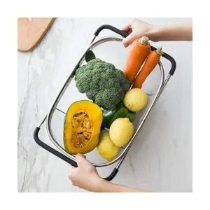 Suwimut Paquete de 2 coladores ovalados sobre el fregadero_5