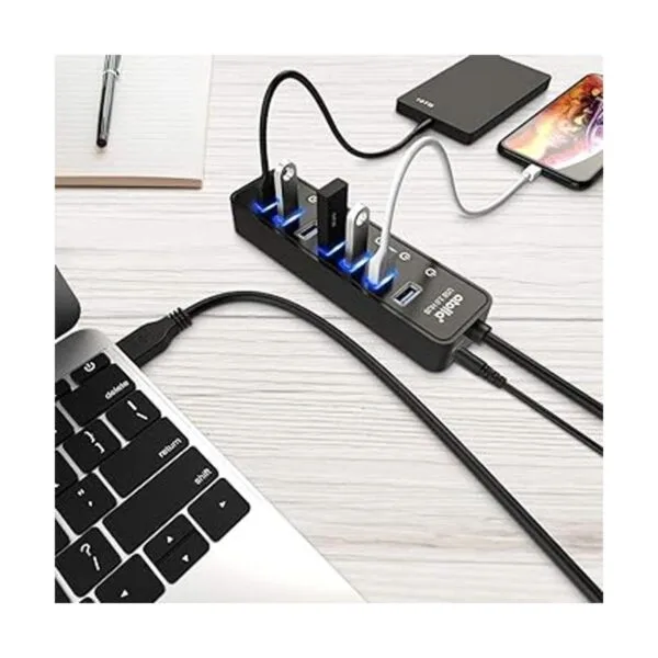Hub USB 3.0 alimentado divisor de concentrador de datos_5