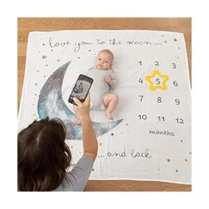 Manta mensual de bebé orgánico para niño o niña manta de_2